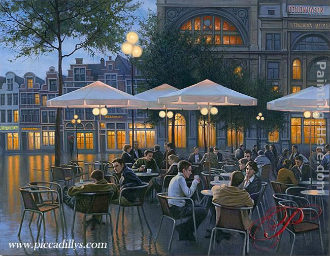 Evening Cafe painting - Alexei Butirskiy Evening Cafe art painting Evening Cafe painting - Alexei Butirskiy Evening Cafe art painting